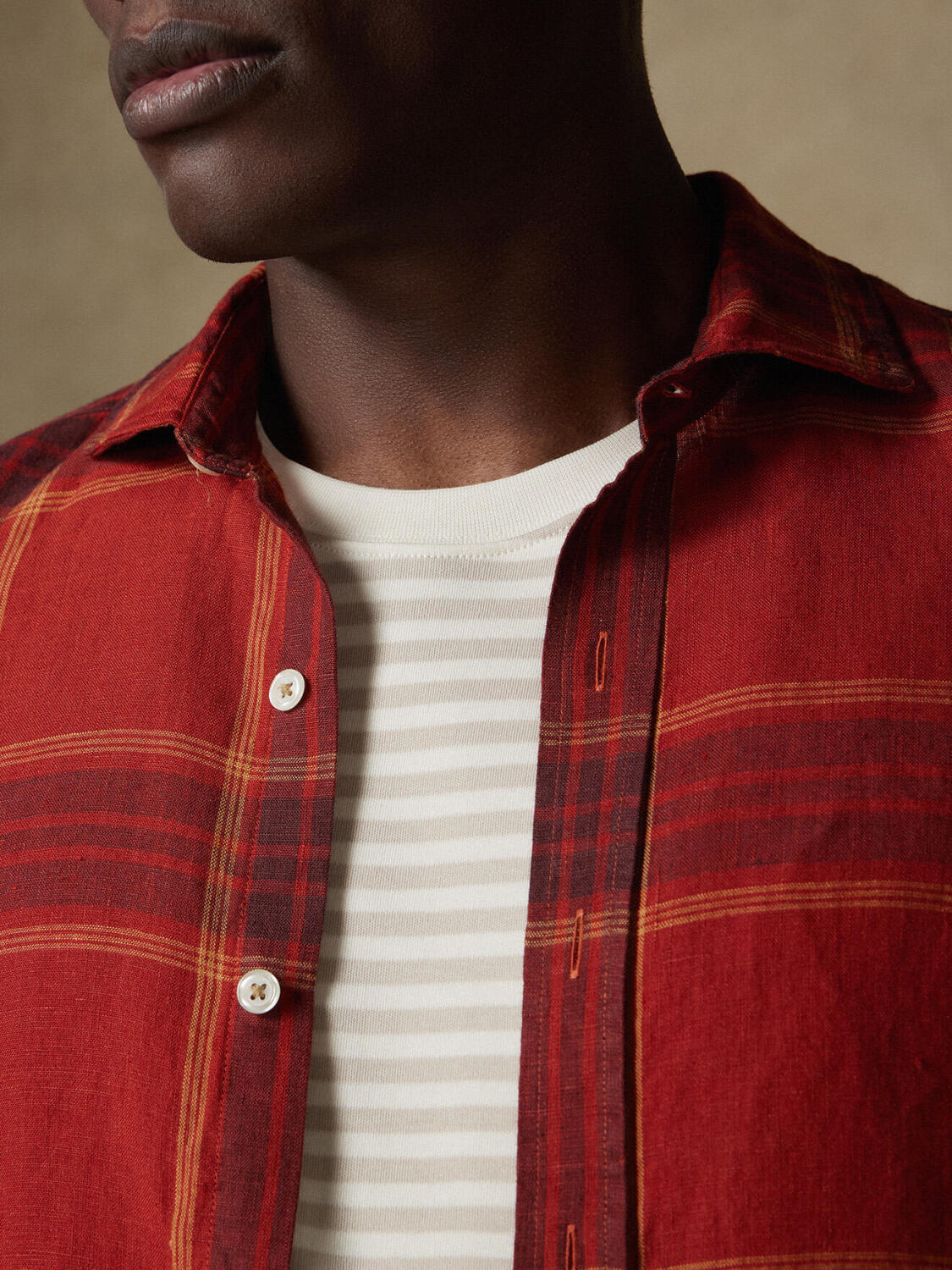 Chemise Simon en lin à motif tartan