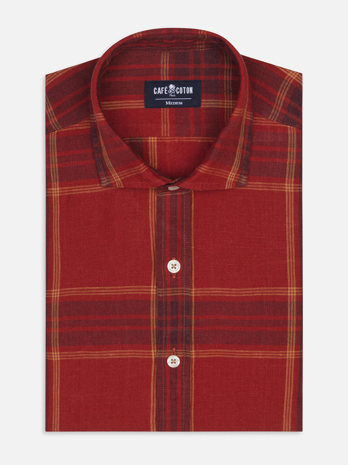 Chemise Simon en lin à motif tartan