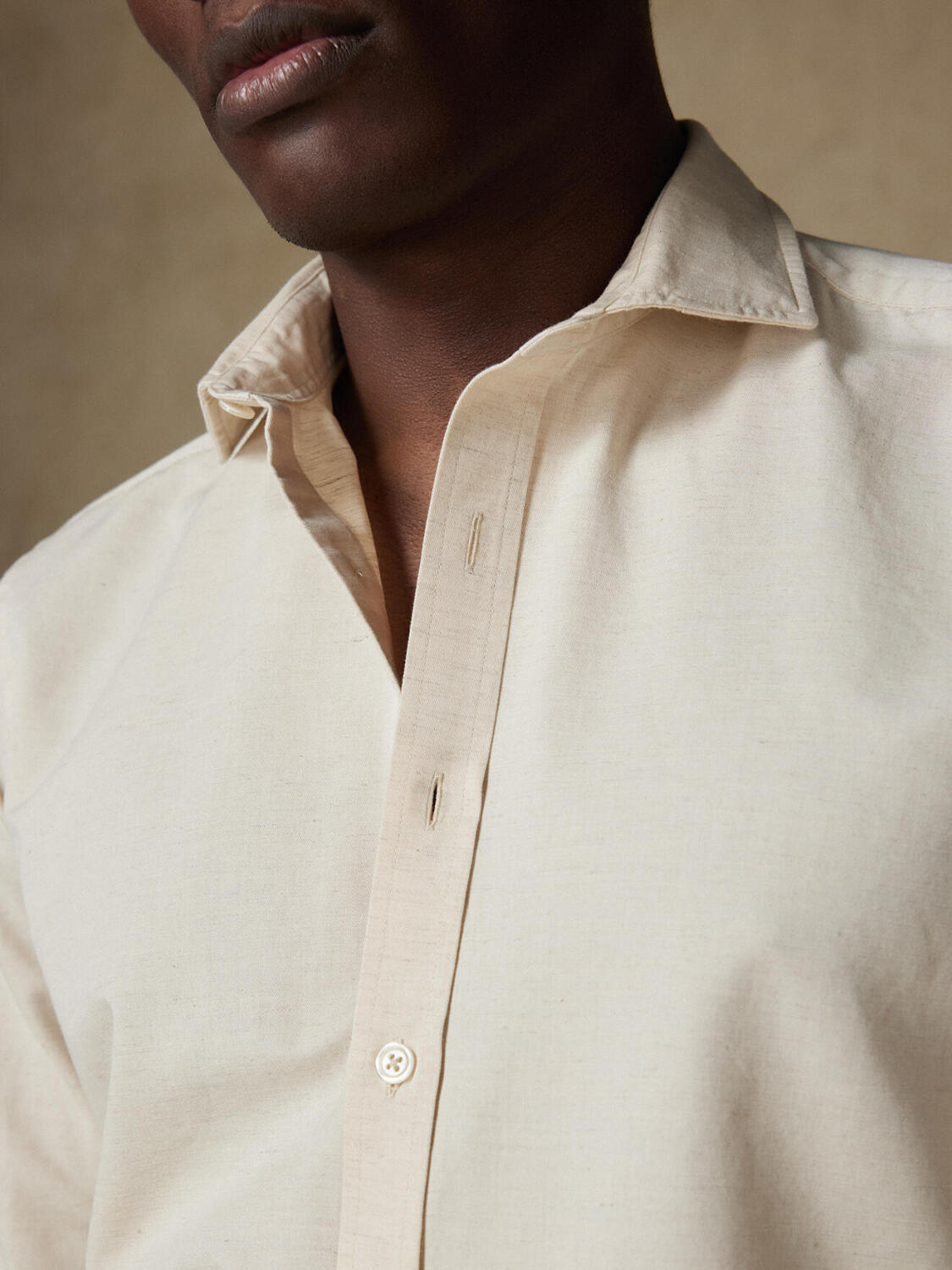 Chemise cintrée Nate en lin sable