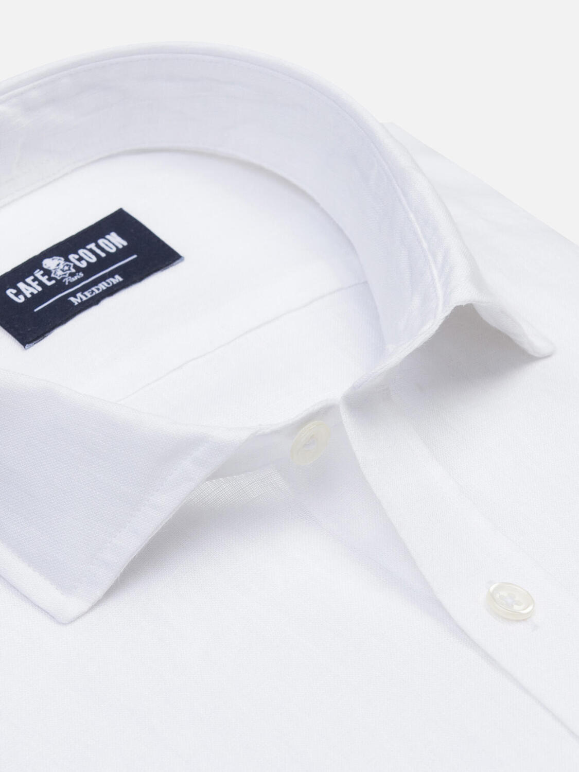 Chemise cintrée Olaf en lin blanc