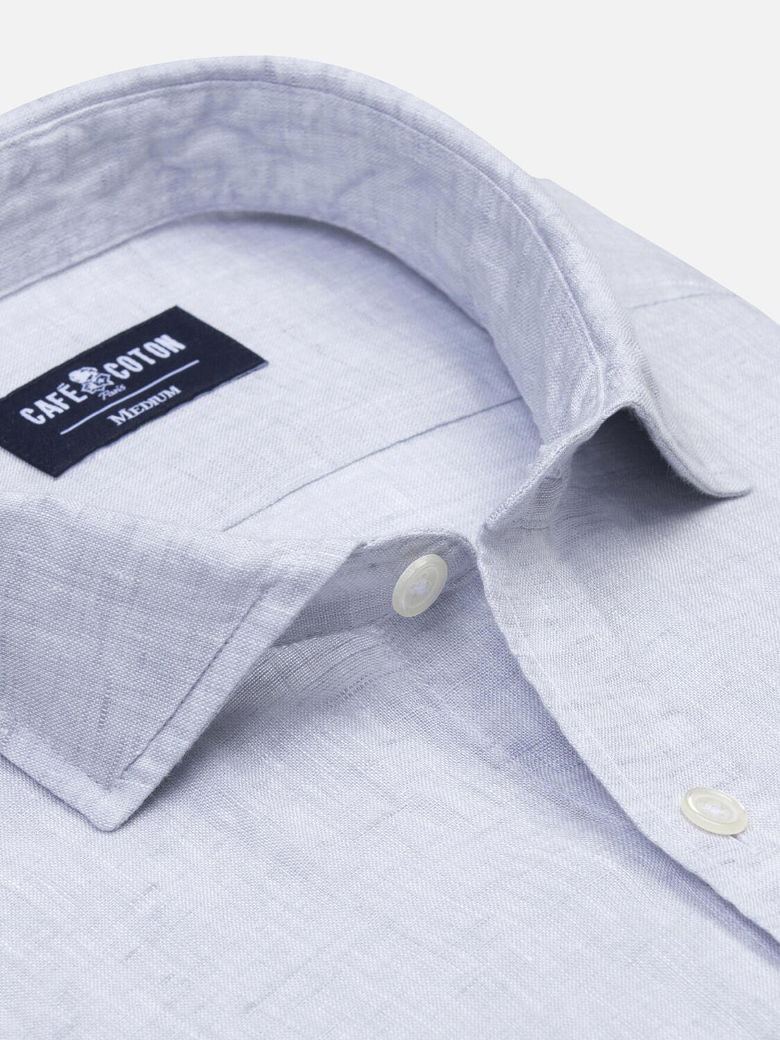 Olaf grey linen slim fit shirt