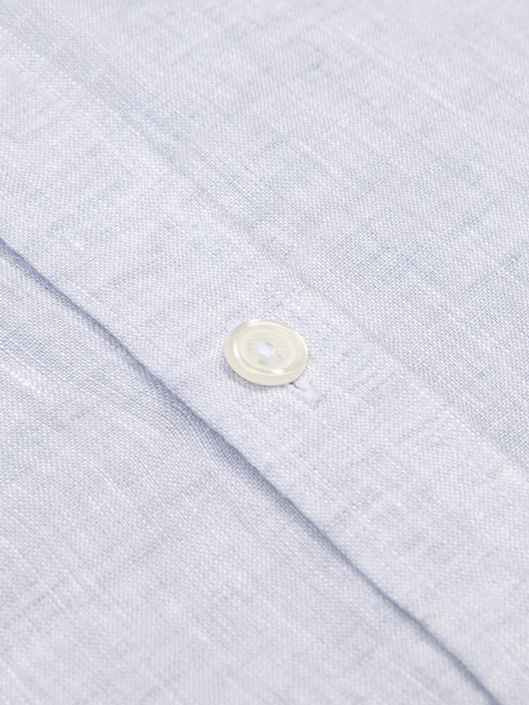 Camicia slim Olaf in lino grigio