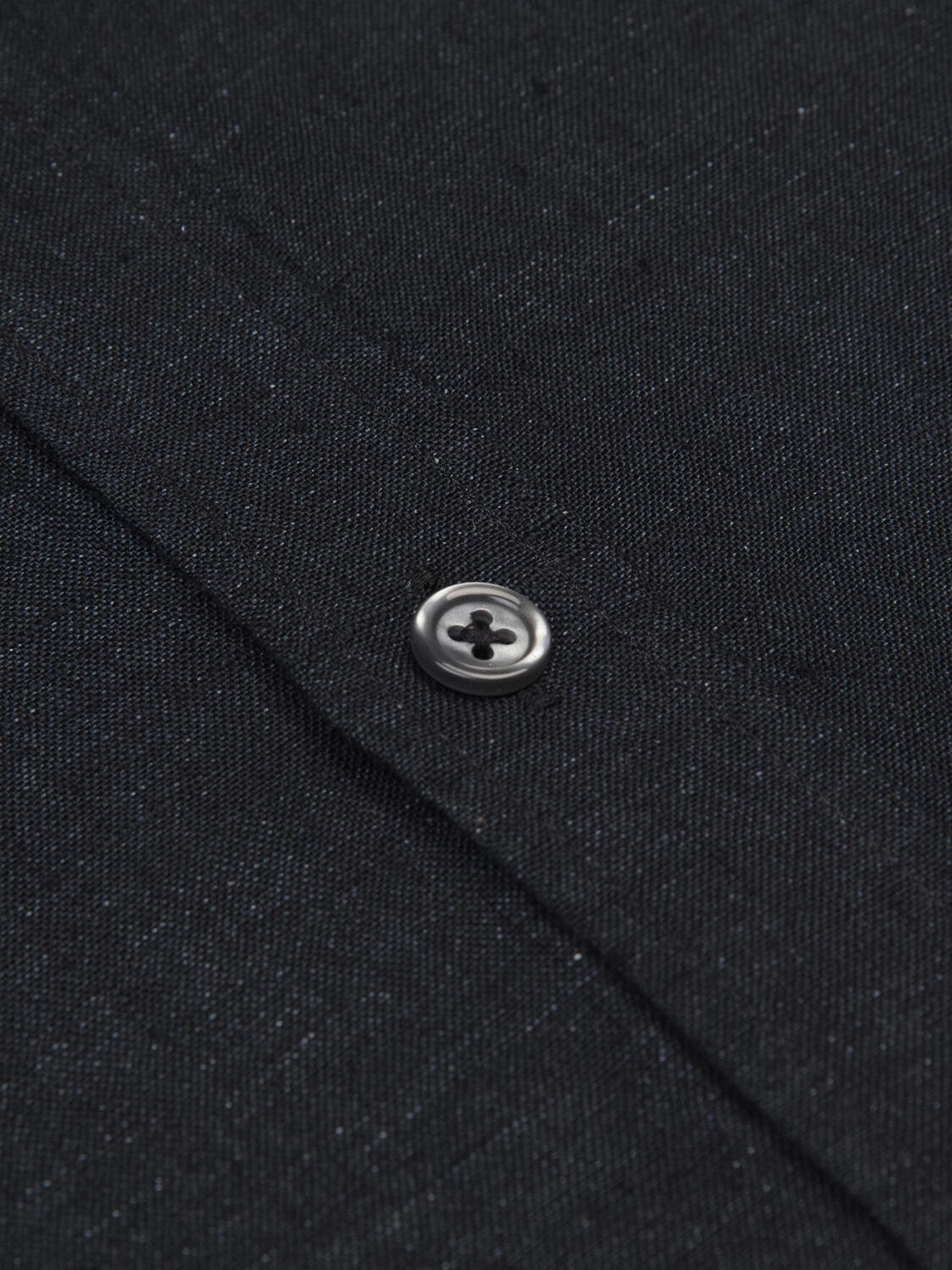 Olaf black linen slim fit shirt
