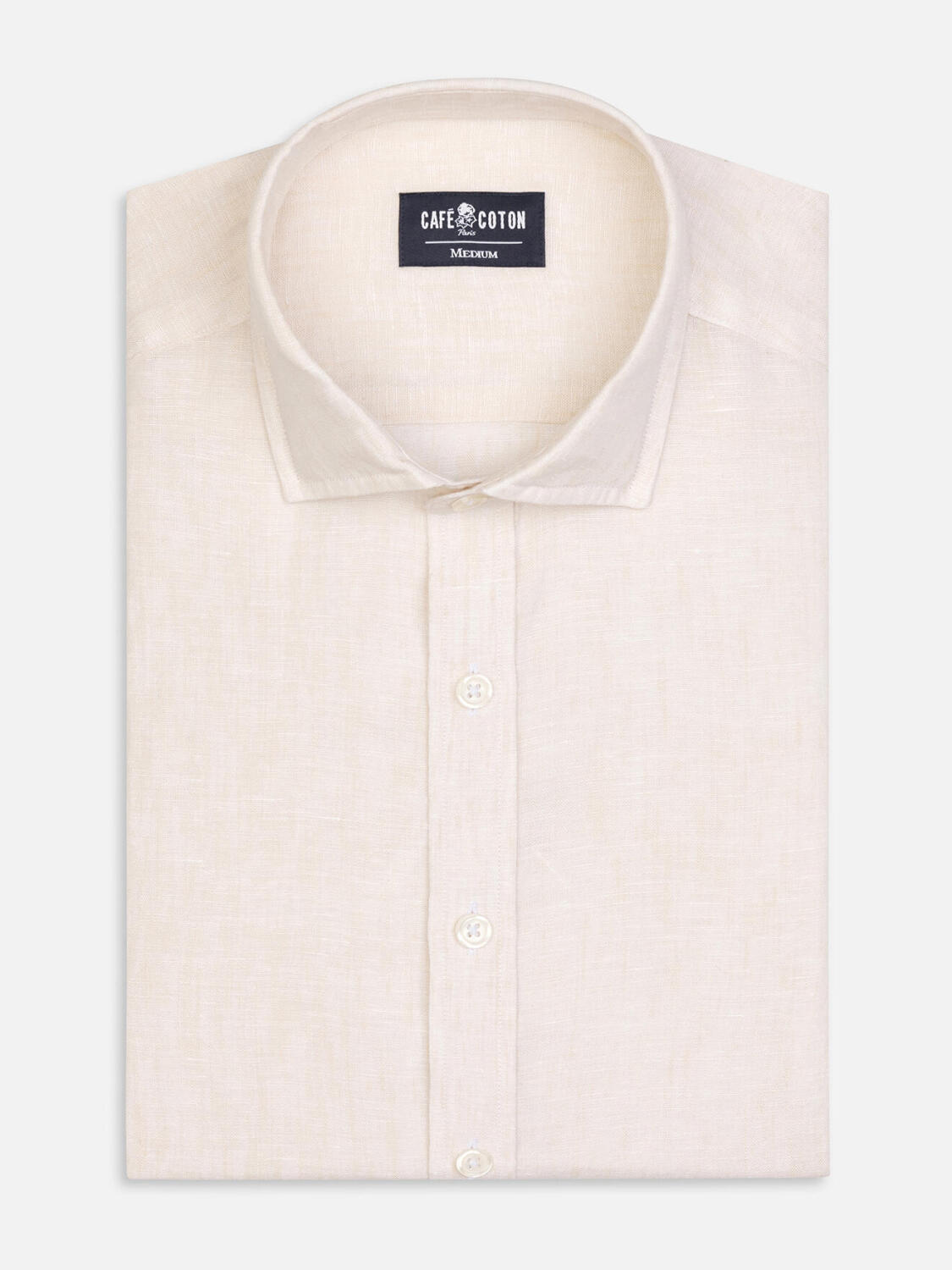 Chemise cintrée Olaf en lin sable