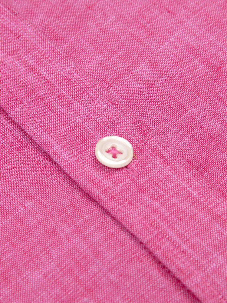Camisa ajustada Olaf de lino en fucsia