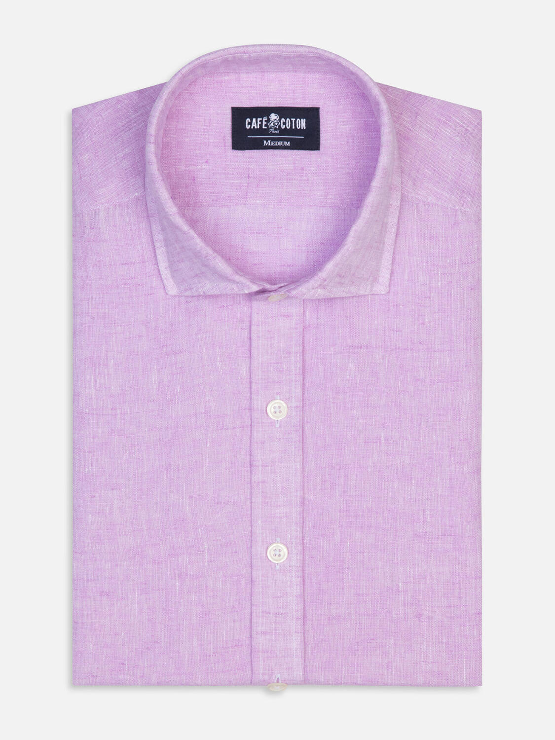 Camicia slim fit slim fit Olaf in lino rosa