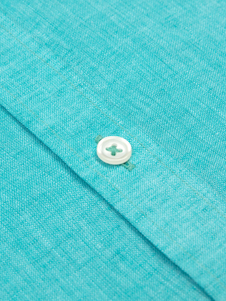Olaf emerald linen slim fit shirt
