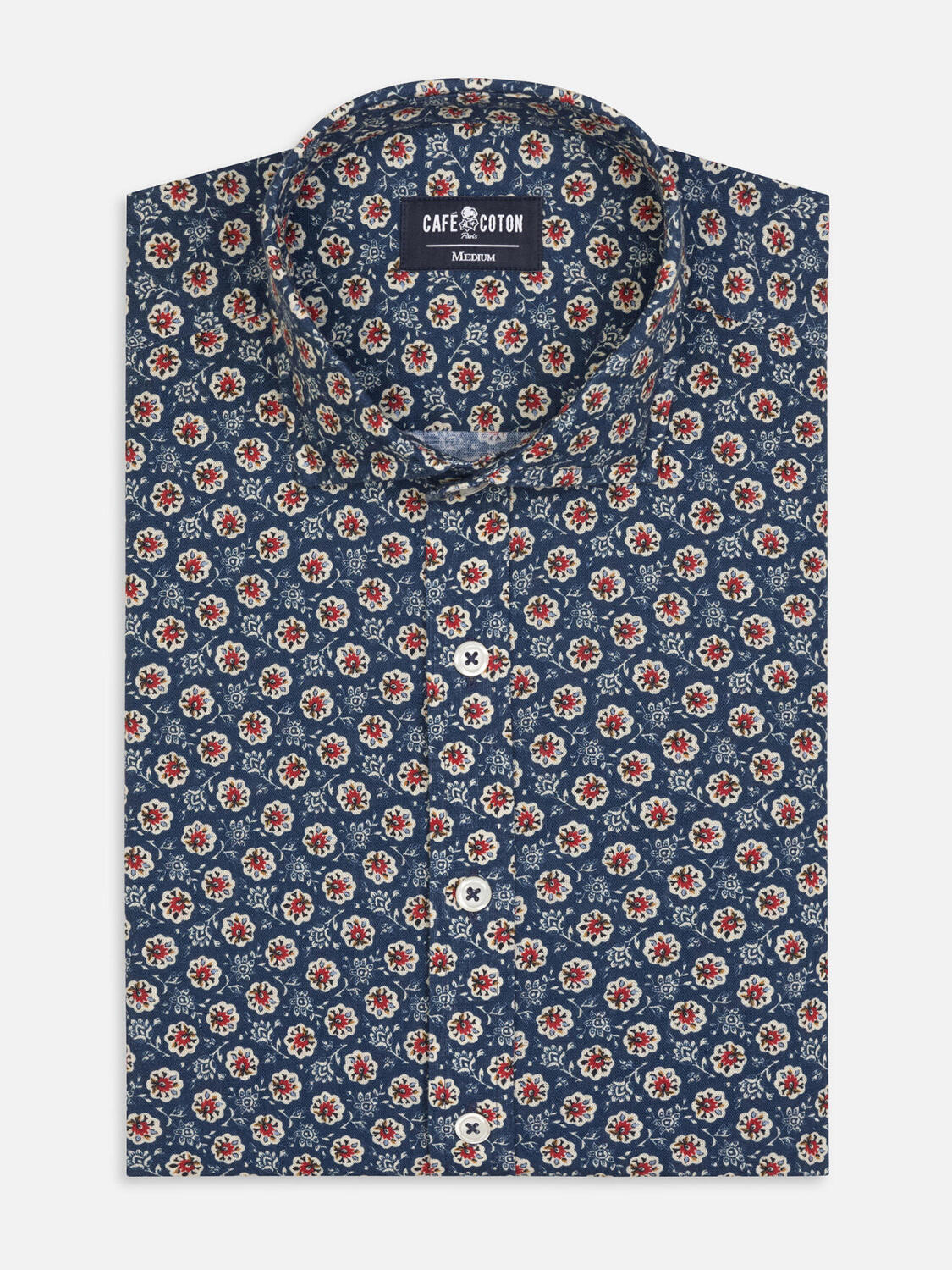 Sully Camicia slim fit slim fit in lino a fiori