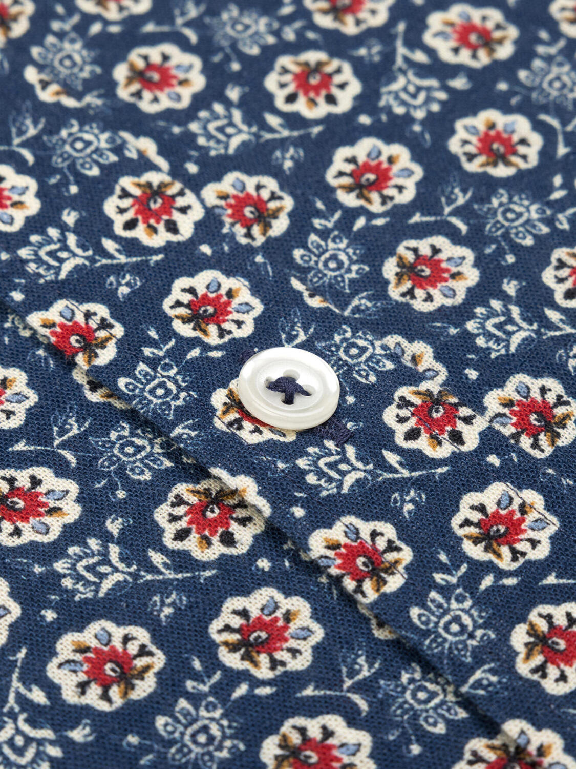 Sully Camicia slim fit slim fit in lino a fiori