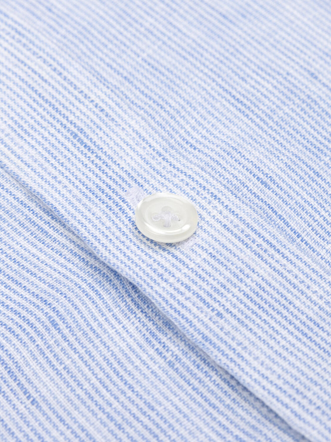 Ted Camicia slim fit slim fit di lino a righe azzurre