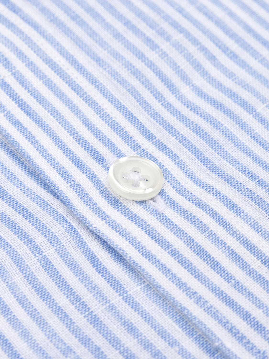 Taillierthemd Theo aus Leinen mit himmelblauen Streifen