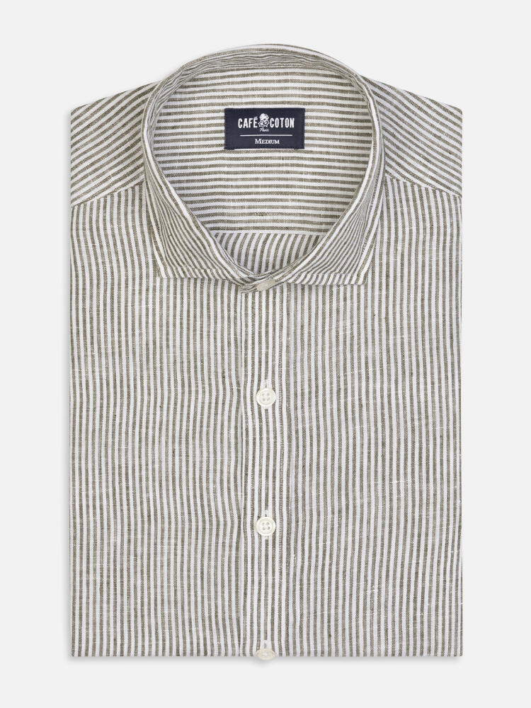 Thom Camicia slim fit slim fit di lino a righecachi