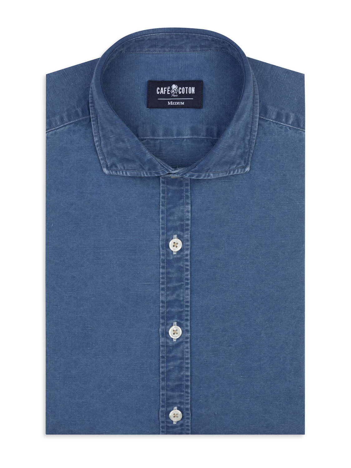Tim linen slim fit shirt in indigo