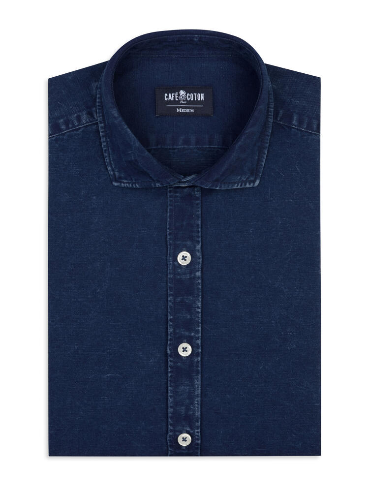 Chemise cintrée Tim en lin dark indigo