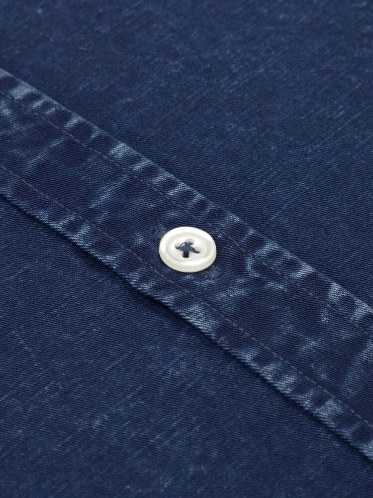 Chemise cintrée Tim en lin dark indigo