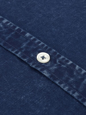 Chemise cintrée Tim en lin dark indigo