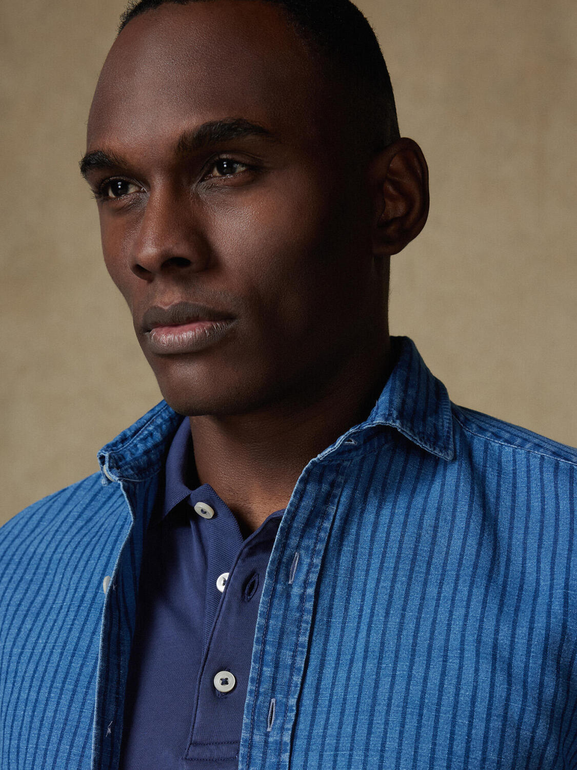 Willow linen slim fit shirt in indigo