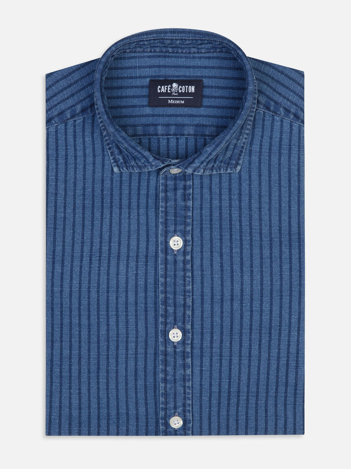 Willow linen slim fit shirt in indigo
