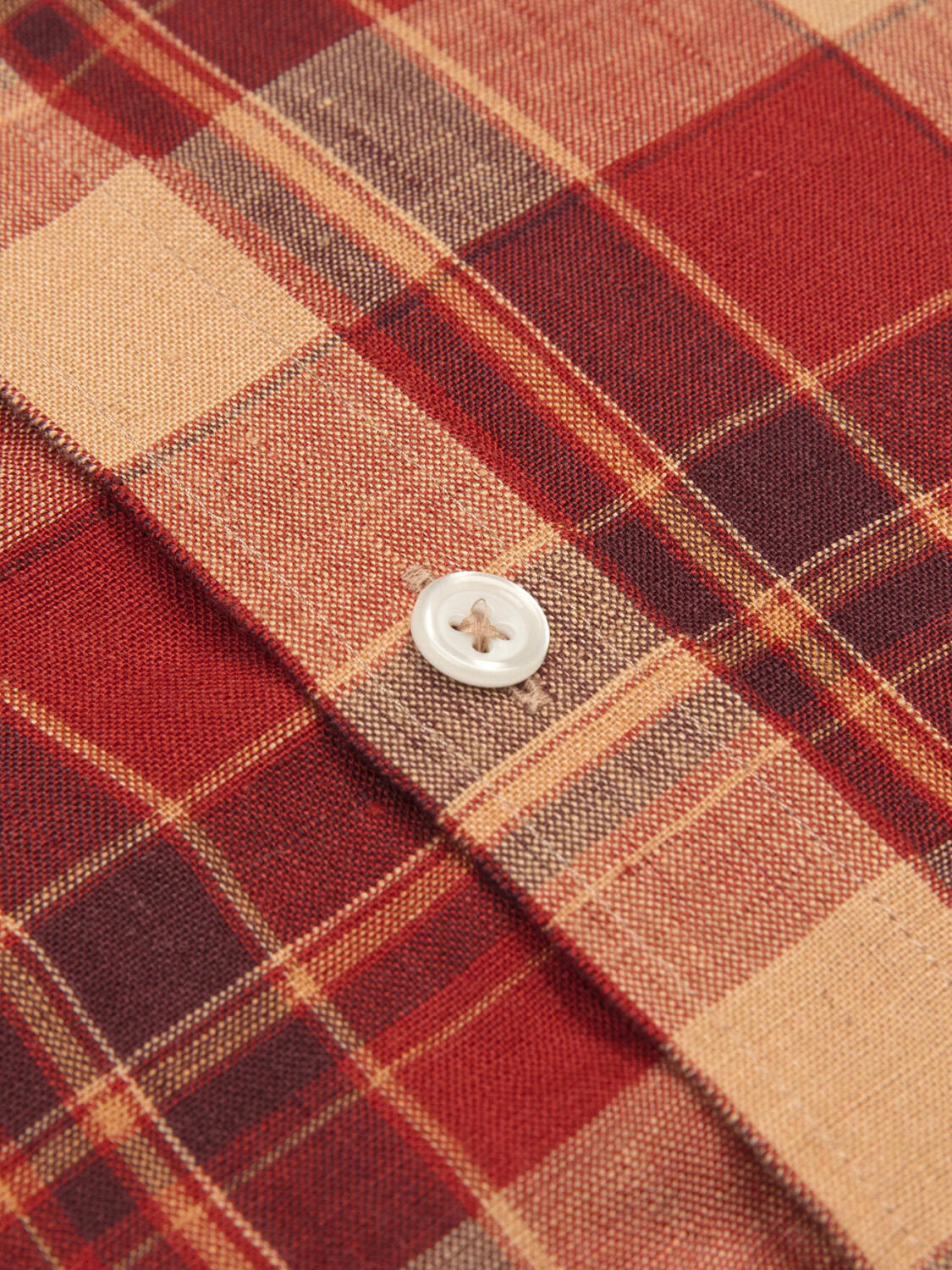 Camicia Spencer in lino con motivo tartan