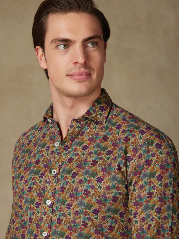 Chemise Stuart en lin à motif floral