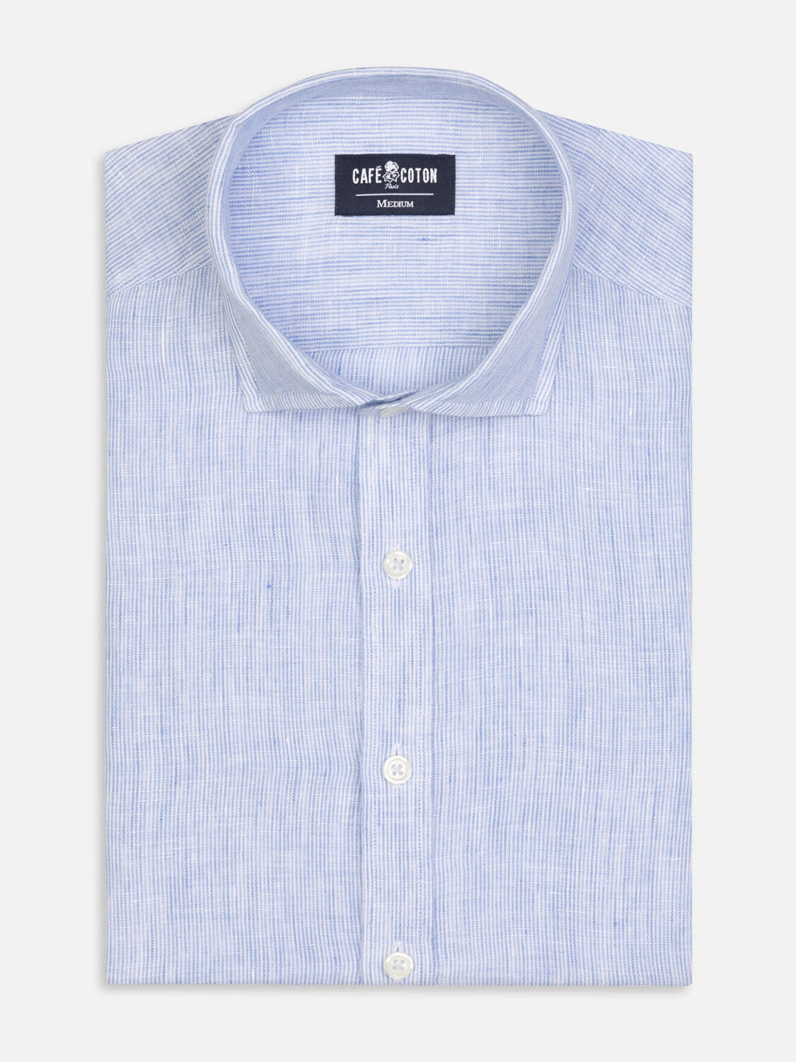 Camisa Ted de rayas azul claro