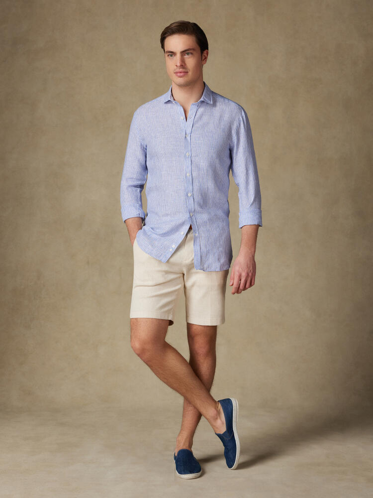 Theo blue stripes linen shirt