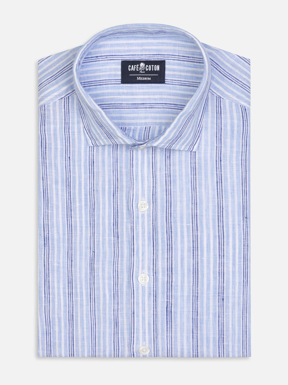 Thom hemels gestreept linnen hemd