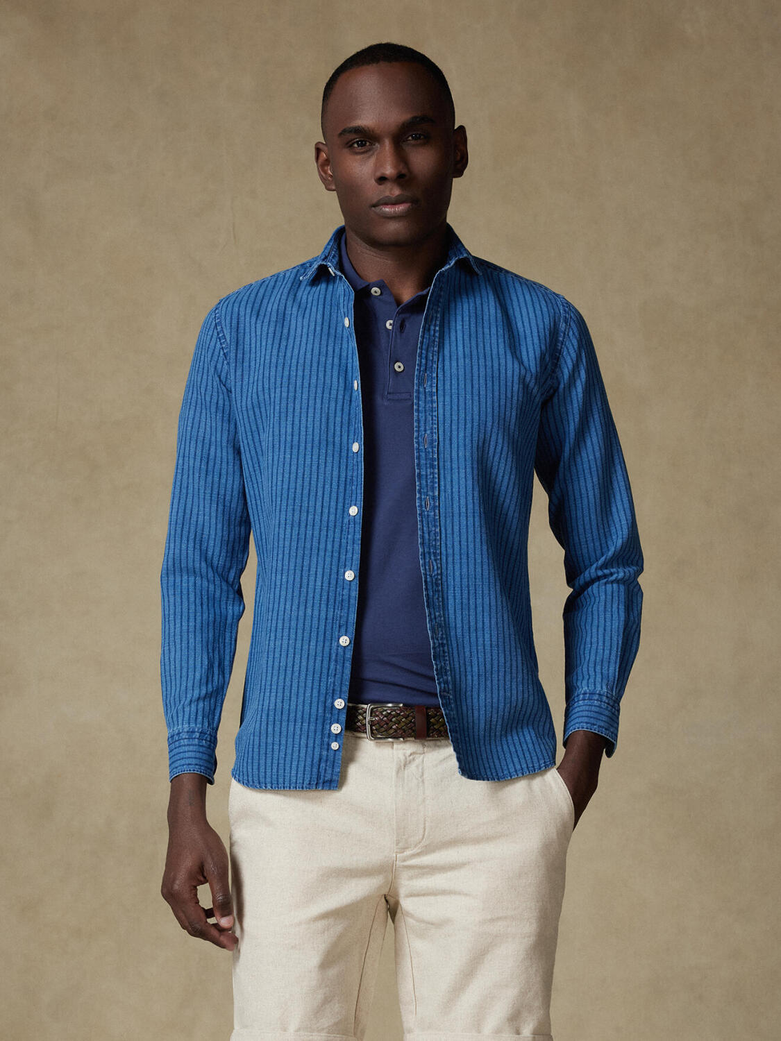 Camicia Willow in lino indaco