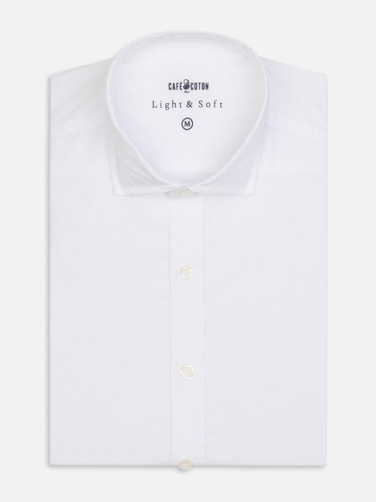 Chemise cintr&eacute;e en voile blanche