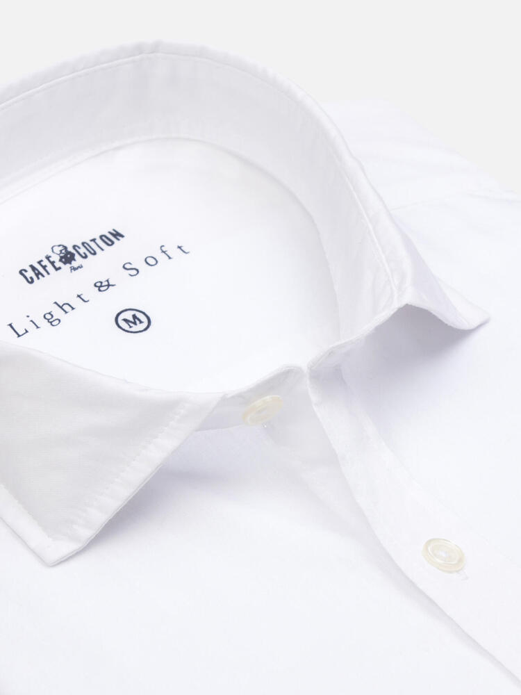 Chemise cintr&eacute;e en voile blanche