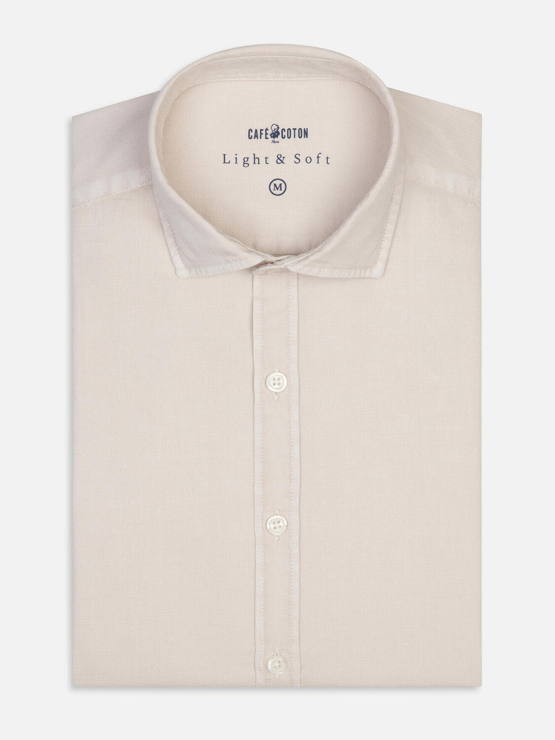 Zandkleurig hemd van lichte katoen