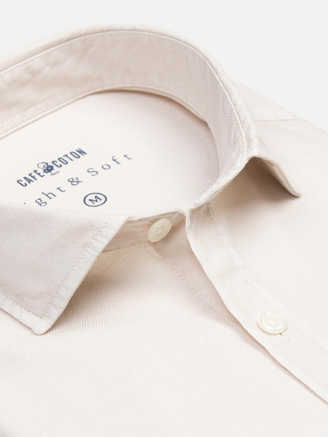 Zandkleurig hemd van lichte katoen