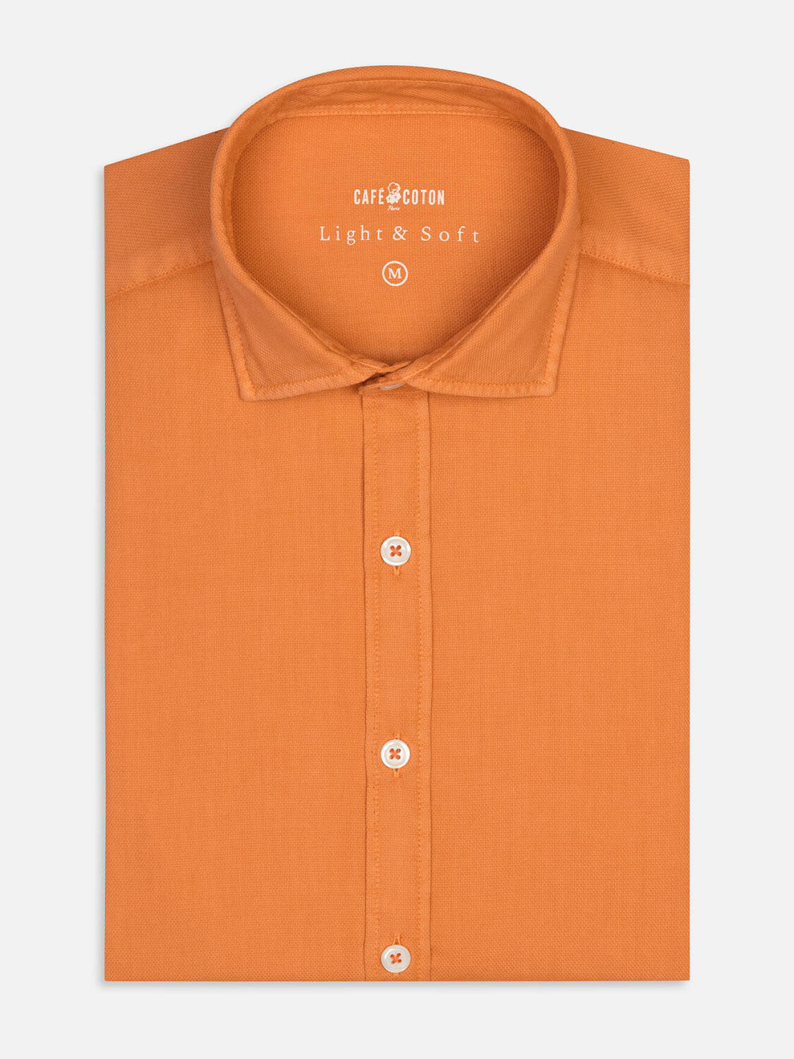 Orangenes Hemd aus leichtem Baumwollstoff