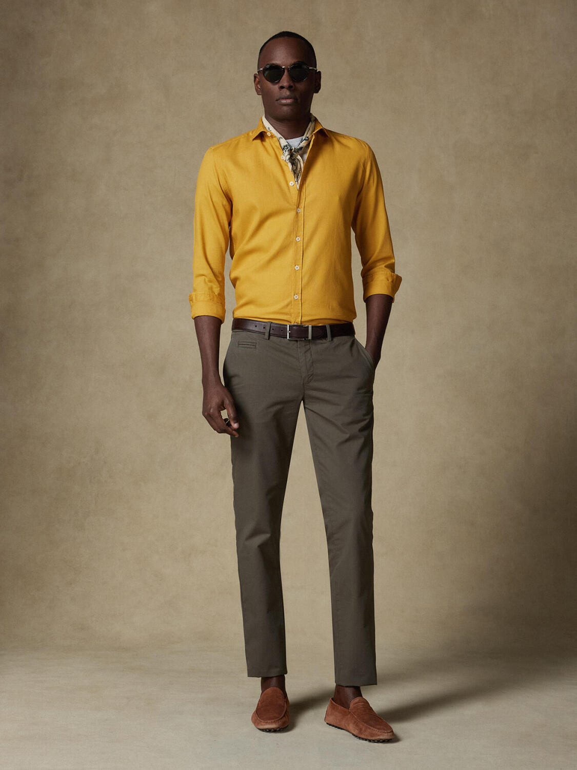 Chemise jaune en light coton