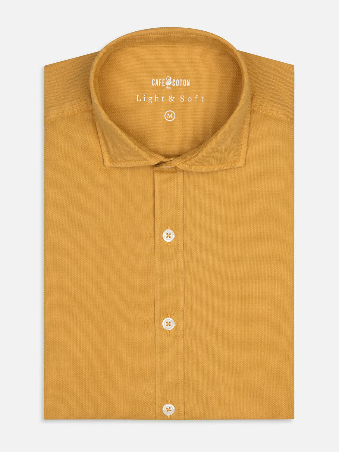 Chemise jaune en light coton