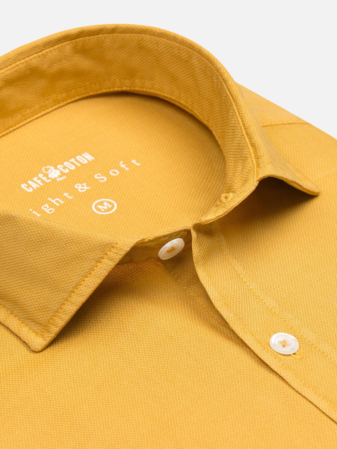 Chemise jaune en light coton