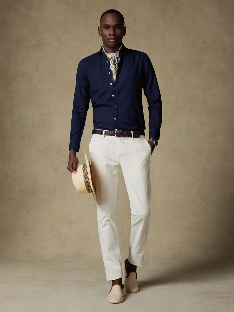 Camicia blu navy in cotone leggero