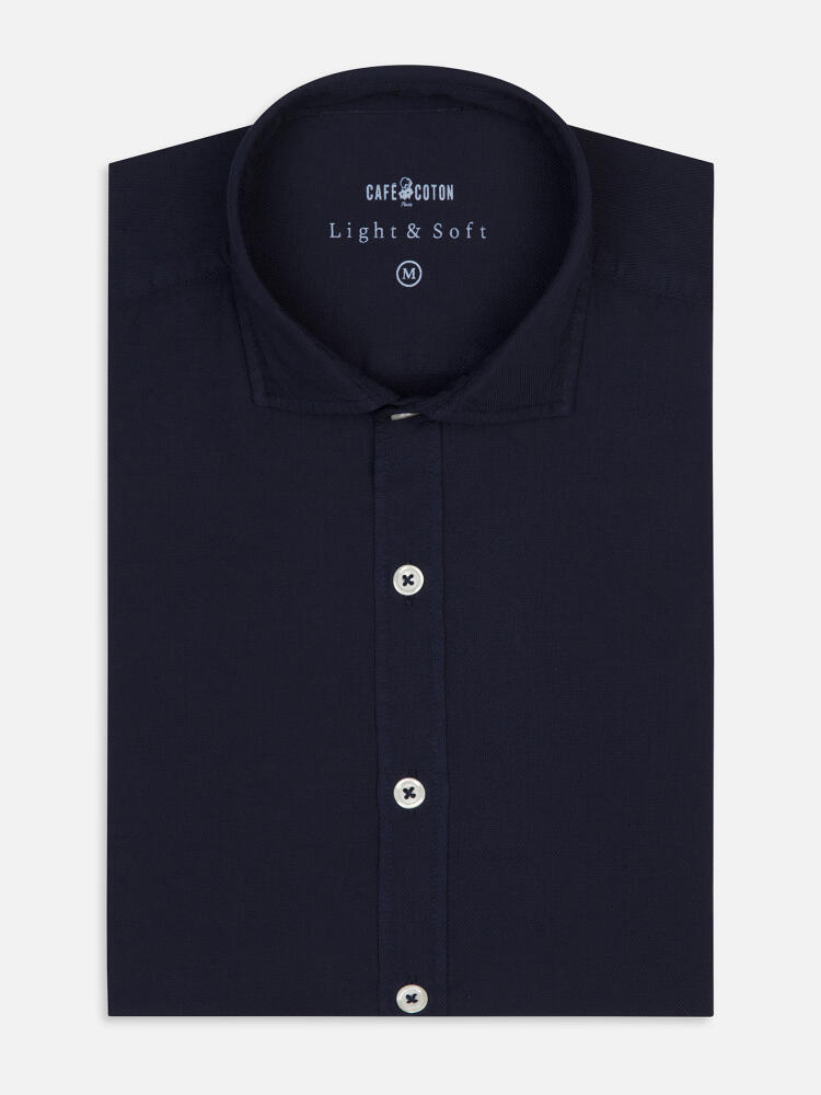 Camicia blu navy in cotone leggero