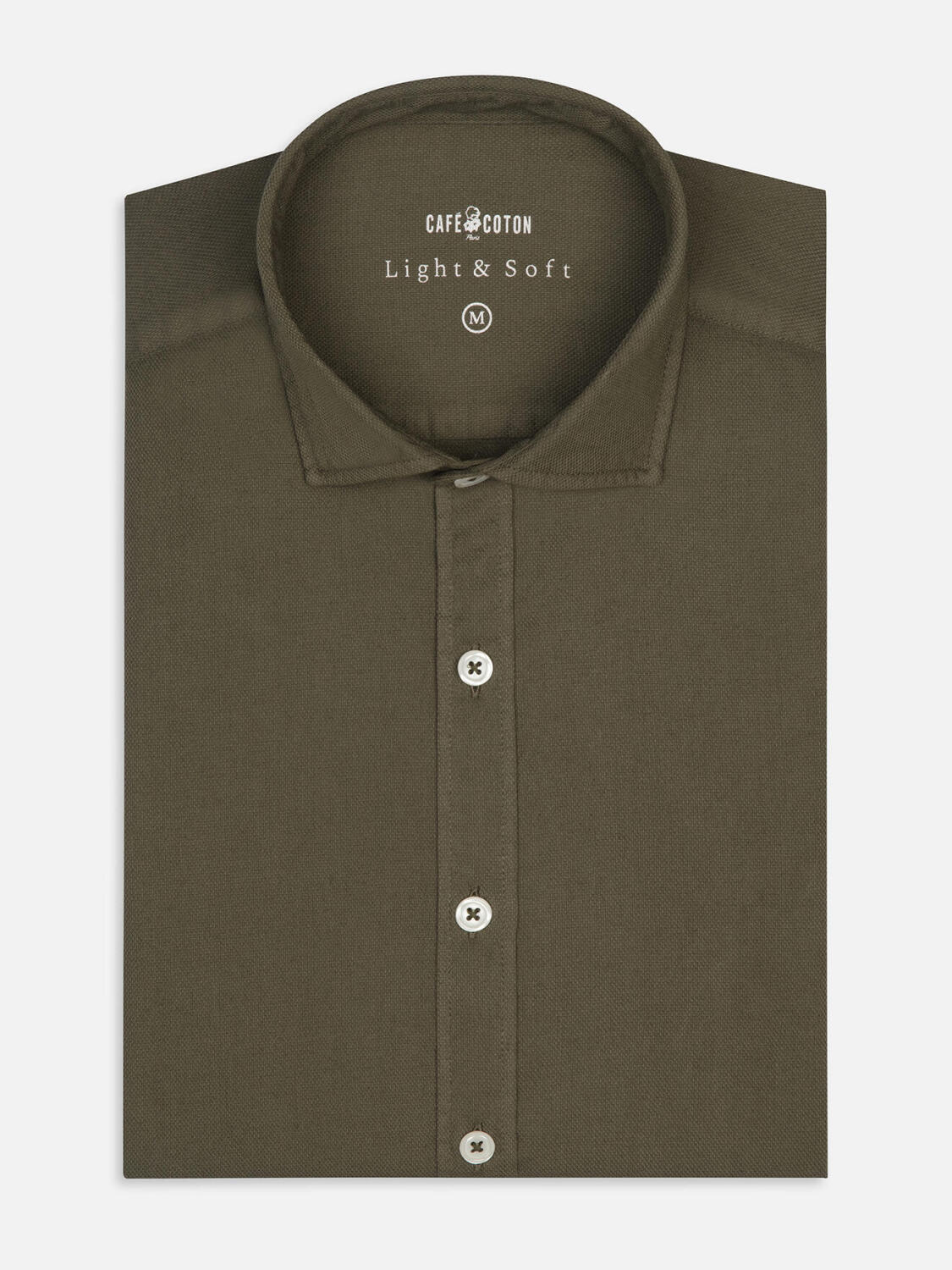 Camisa caqui de algodón ligero