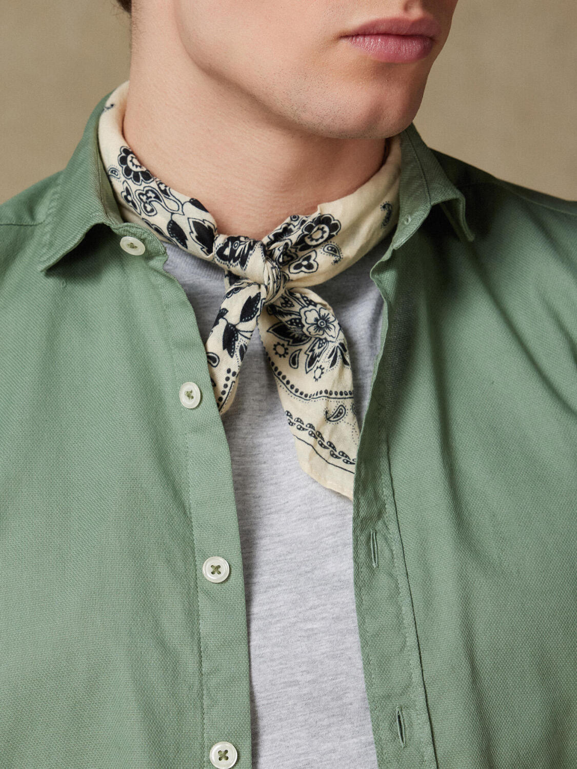 Celadonfarbenes Hemd aus leichtem Baumwollstoff