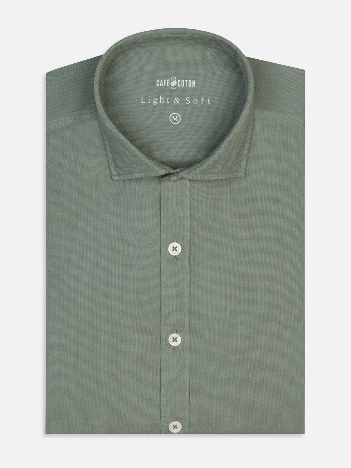Celadonfarbenes Hemd aus leichtem Baumwollstoff