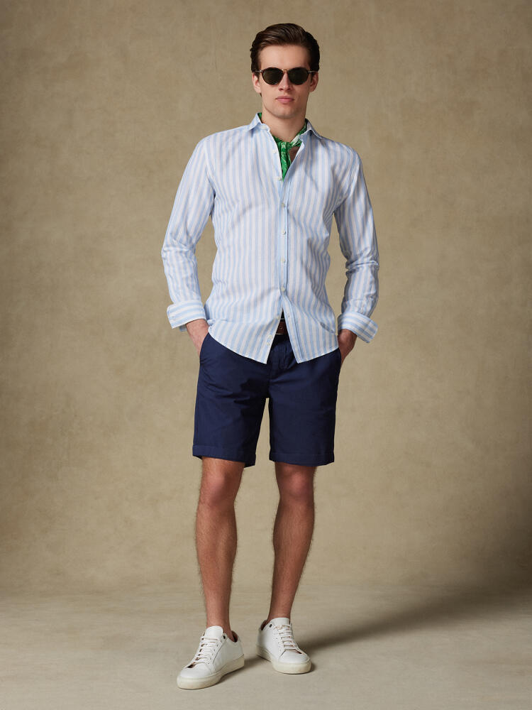Tanner sky blue shirt in linen voile