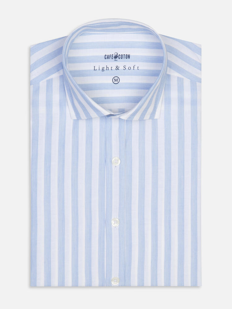 Tanner sky blue shirt in linen voile