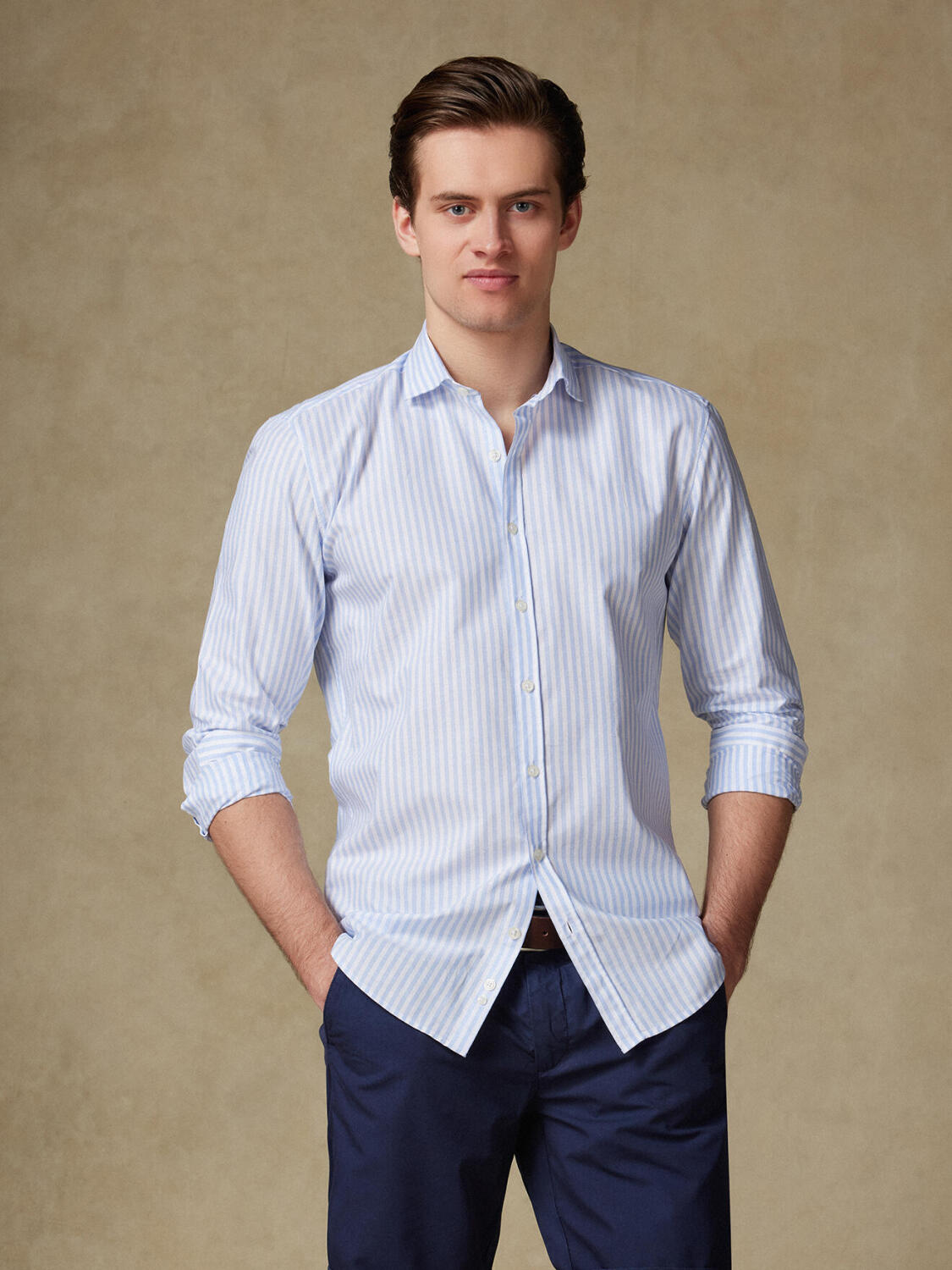 Taylor sky blue shirt in cotton voile