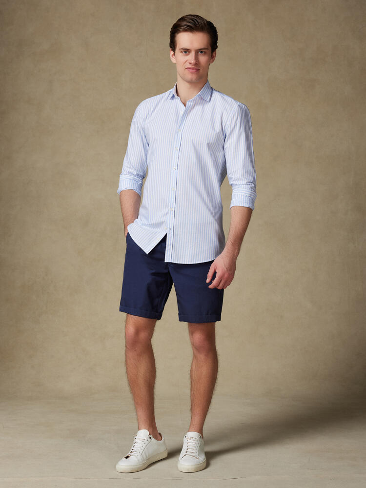 Camicia Taylor celeste in voile di cotone
