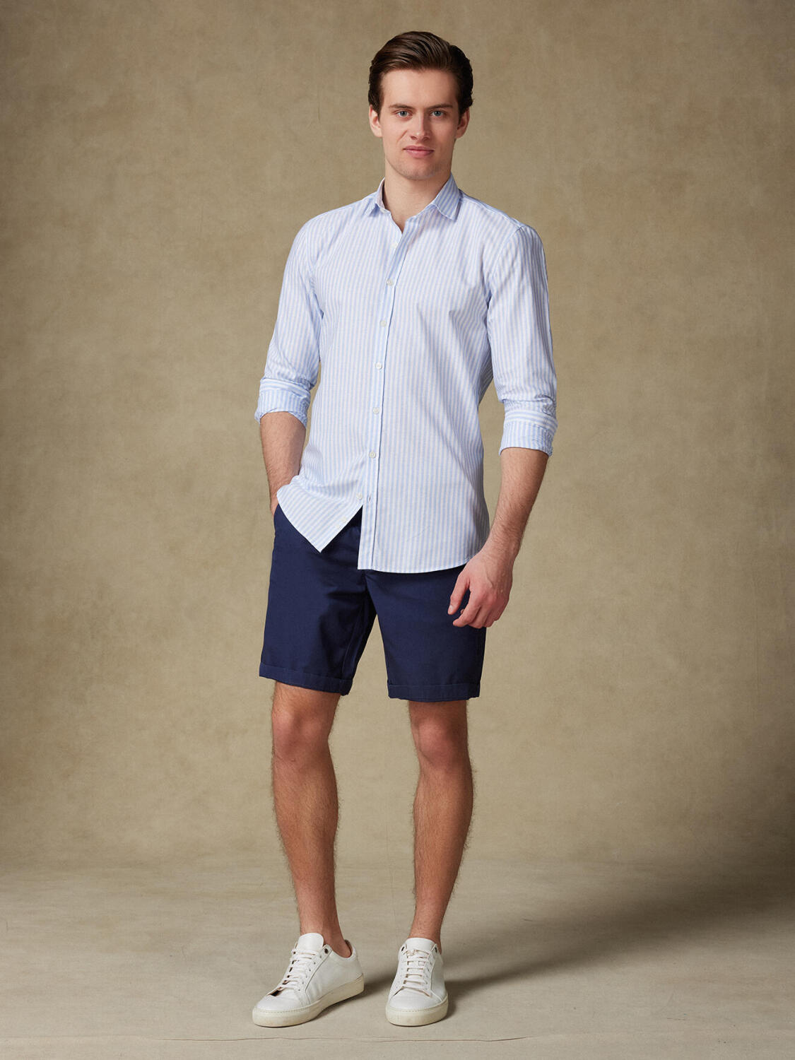 Taylor sky blue shirt in cotton voile