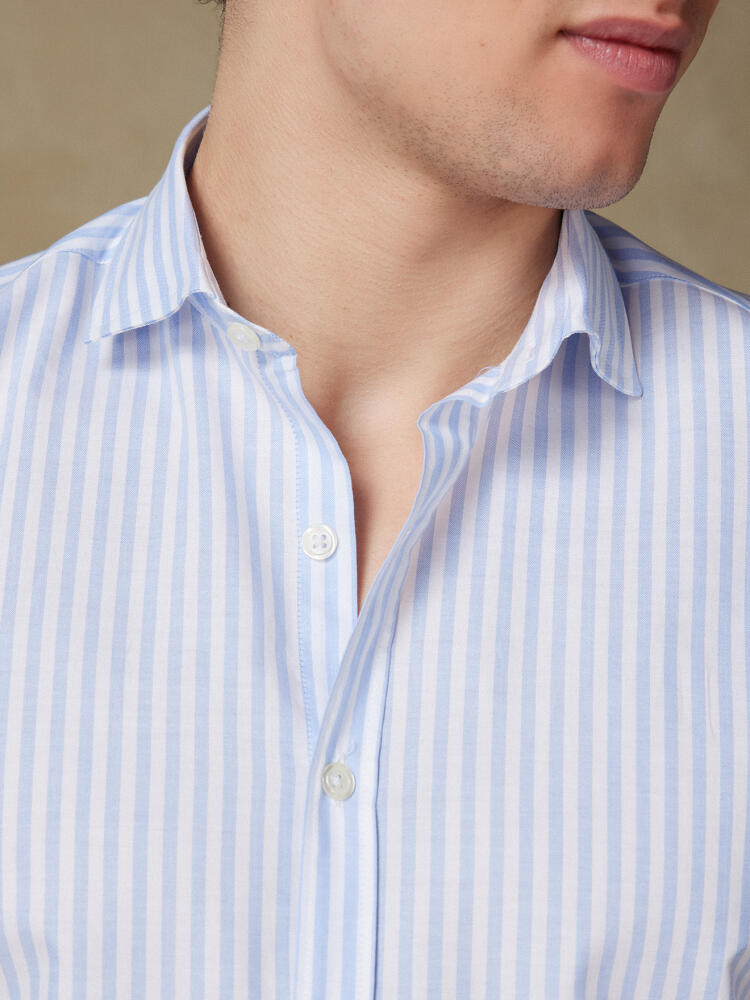 Camicia Taylor celeste in voile di cotone