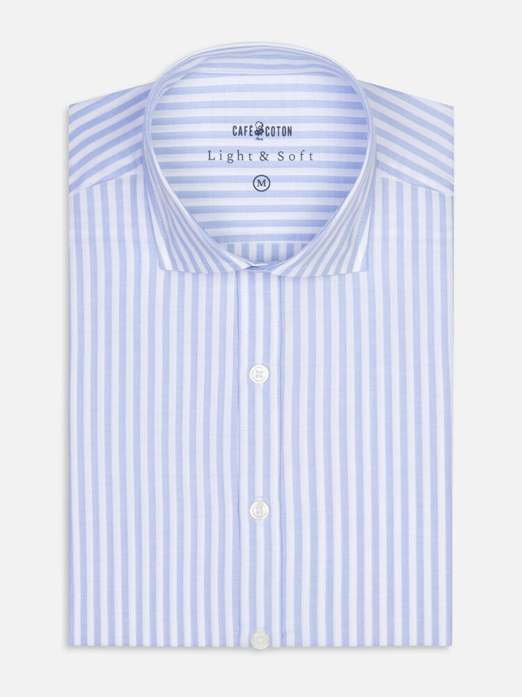 Camicia Taylor celeste in voile di cotone