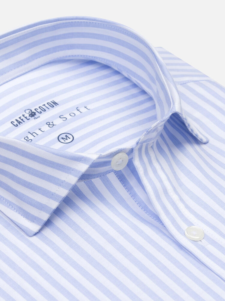Camicia Taylor celeste in voile di cotone