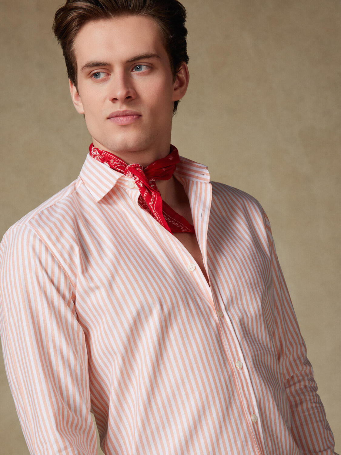 Camisa Taylor naranja de gasa de algodón